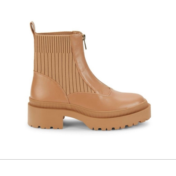 BCBGeneration Shoes - BCBGeneration Women’s Montana Chunky Tan Leather Sock Boots Size 7M